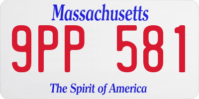 MA license plate 9PP581