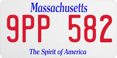 MA license plate 9PP582