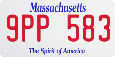 MA license plate 9PP583