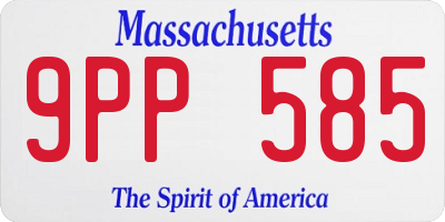 MA license plate 9PP585