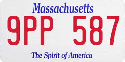 MA license plate 9PP587