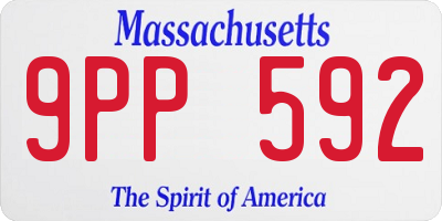 MA license plate 9PP592