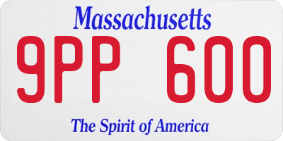 MA license plate 9PP600