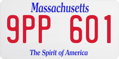 MA license plate 9PP601