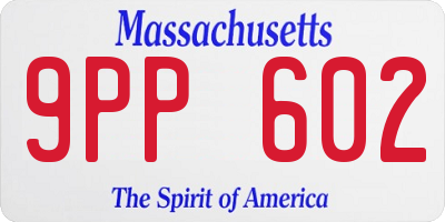 MA license plate 9PP602