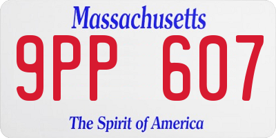MA license plate 9PP607
