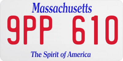 MA license plate 9PP610