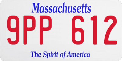 MA license plate 9PP612