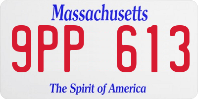 MA license plate 9PP613