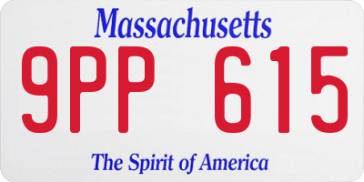 MA license plate 9PP615