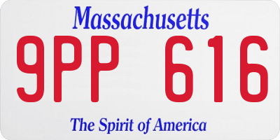 MA license plate 9PP616