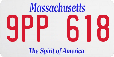 MA license plate 9PP618