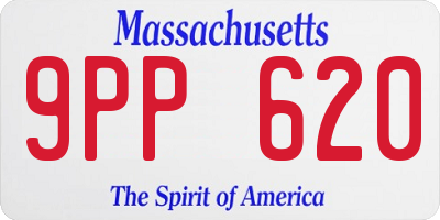 MA license plate 9PP620