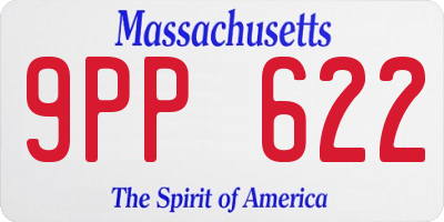 MA license plate 9PP622