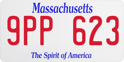 MA license plate 9PP623