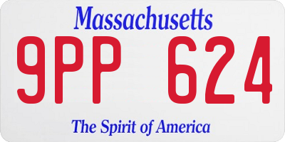 MA license plate 9PP624