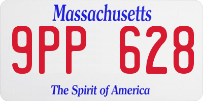 MA license plate 9PP628