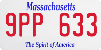 MA license plate 9PP633