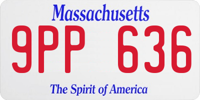 MA license plate 9PP636