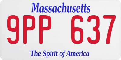 MA license plate 9PP637