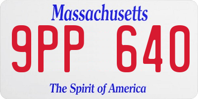 MA license plate 9PP640