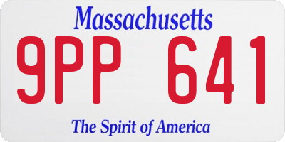 MA license plate 9PP641