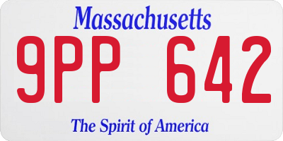 MA license plate 9PP642