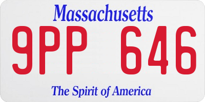 MA license plate 9PP646