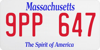 MA license plate 9PP647