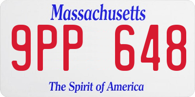 MA license plate 9PP648