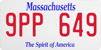 MA license plate 9PP649