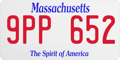 MA license plate 9PP652