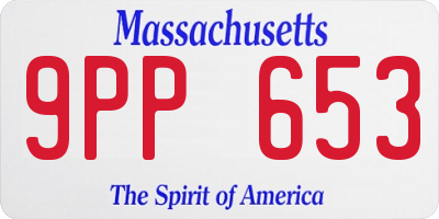 MA license plate 9PP653