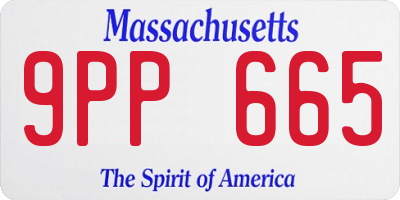 MA license plate 9PP665