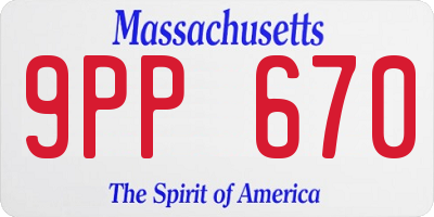 MA license plate 9PP670