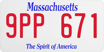 MA license plate 9PP671