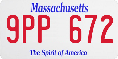 MA license plate 9PP672