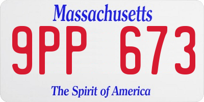MA license plate 9PP673