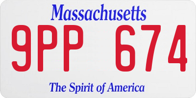 MA license plate 9PP674