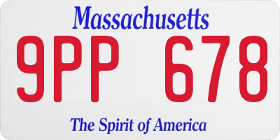 MA license plate 9PP678
