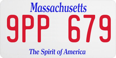 MA license plate 9PP679