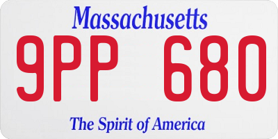 MA license plate 9PP680