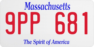 MA license plate 9PP681