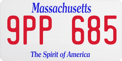 MA license plate 9PP685