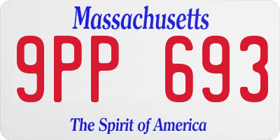 MA license plate 9PP693