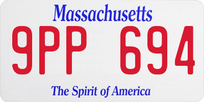 MA license plate 9PP694