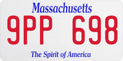 MA license plate 9PP698