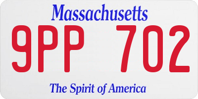 MA license plate 9PP702