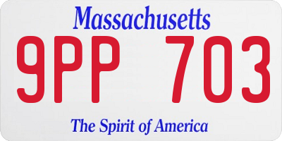 MA license plate 9PP703