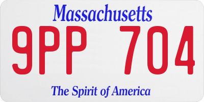 MA license plate 9PP704
